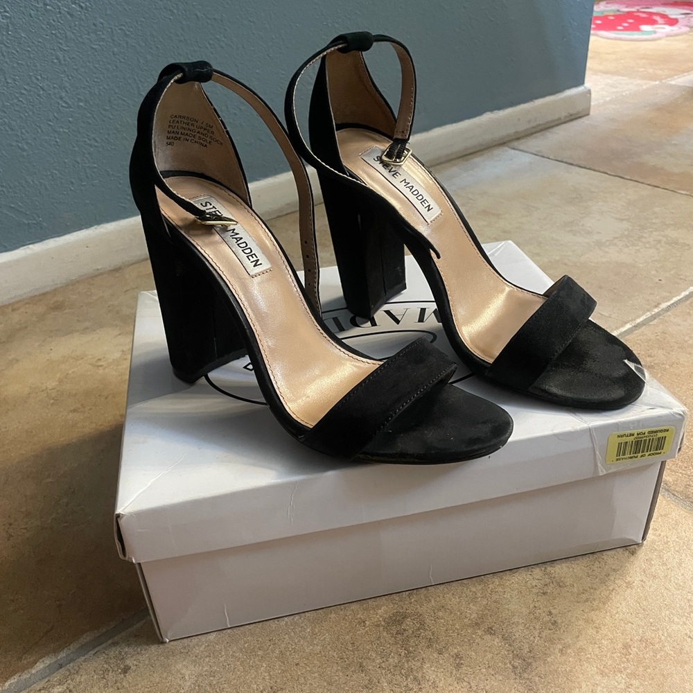 Steve Madden Black Block Heel Sandals